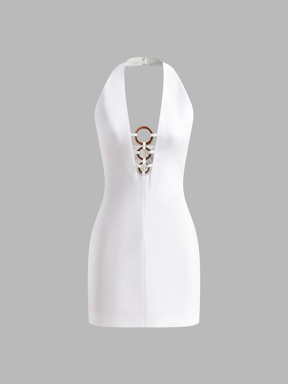 Halter Backless Mini Dress in White — Svelte Chic