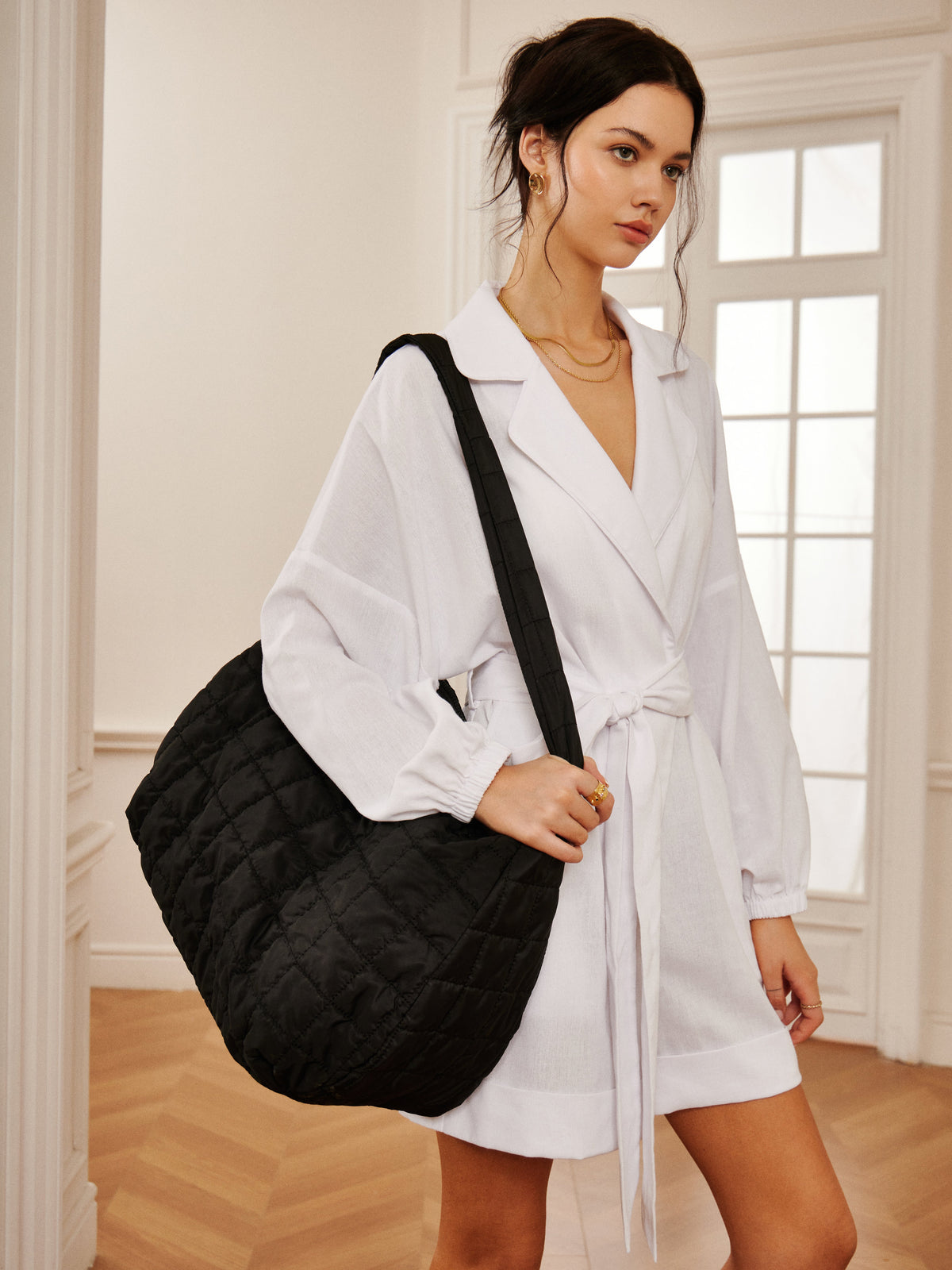 Check Puffer Cloud Shoulder Bag — Svelte Chic