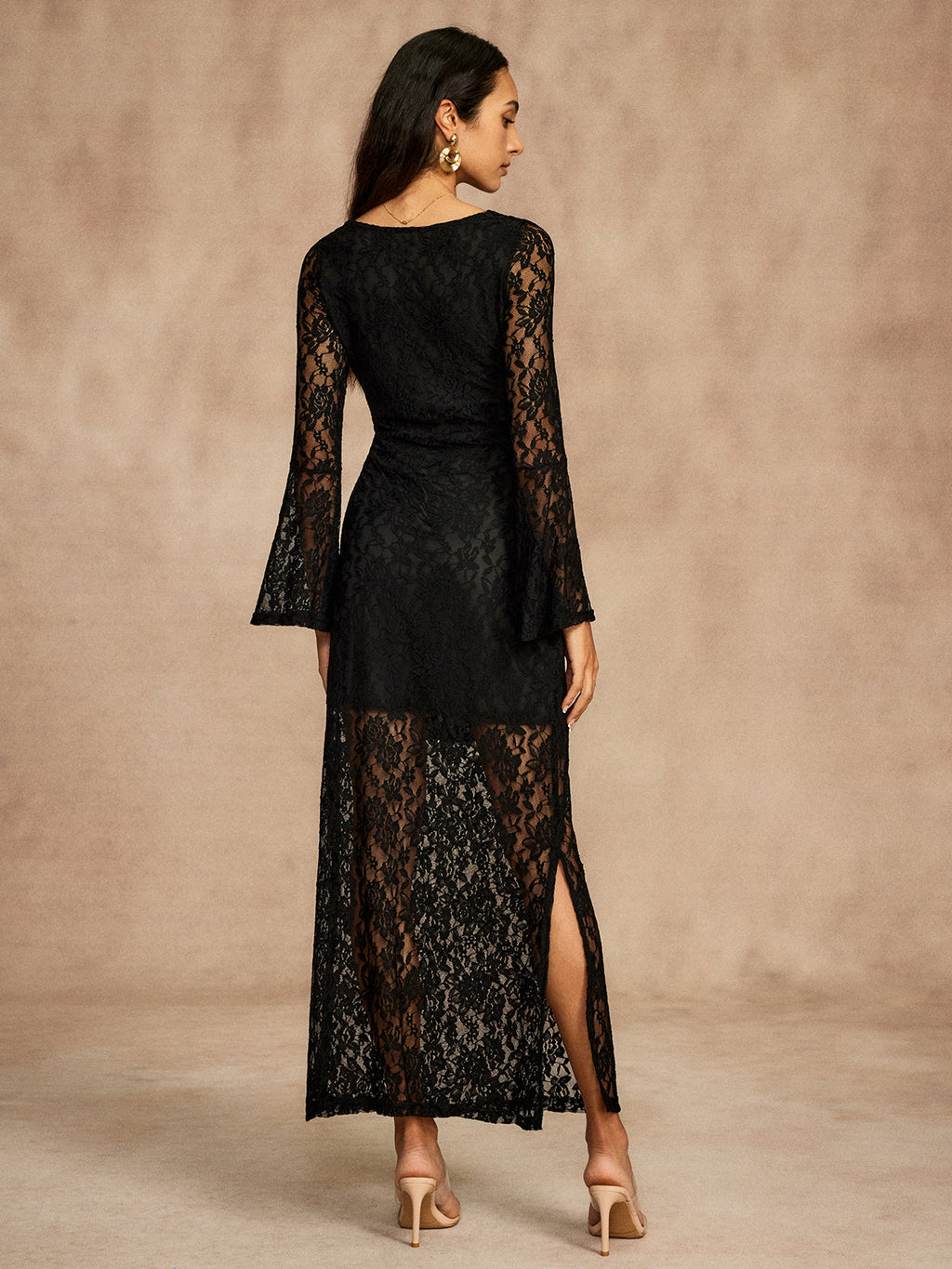Lace Bell Sleeve Maxi Dress — Svelte Chic