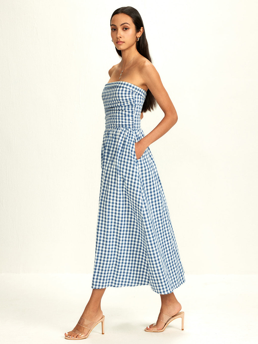 Pure Cotton Check Panel Tube Dress — Svelte Chic