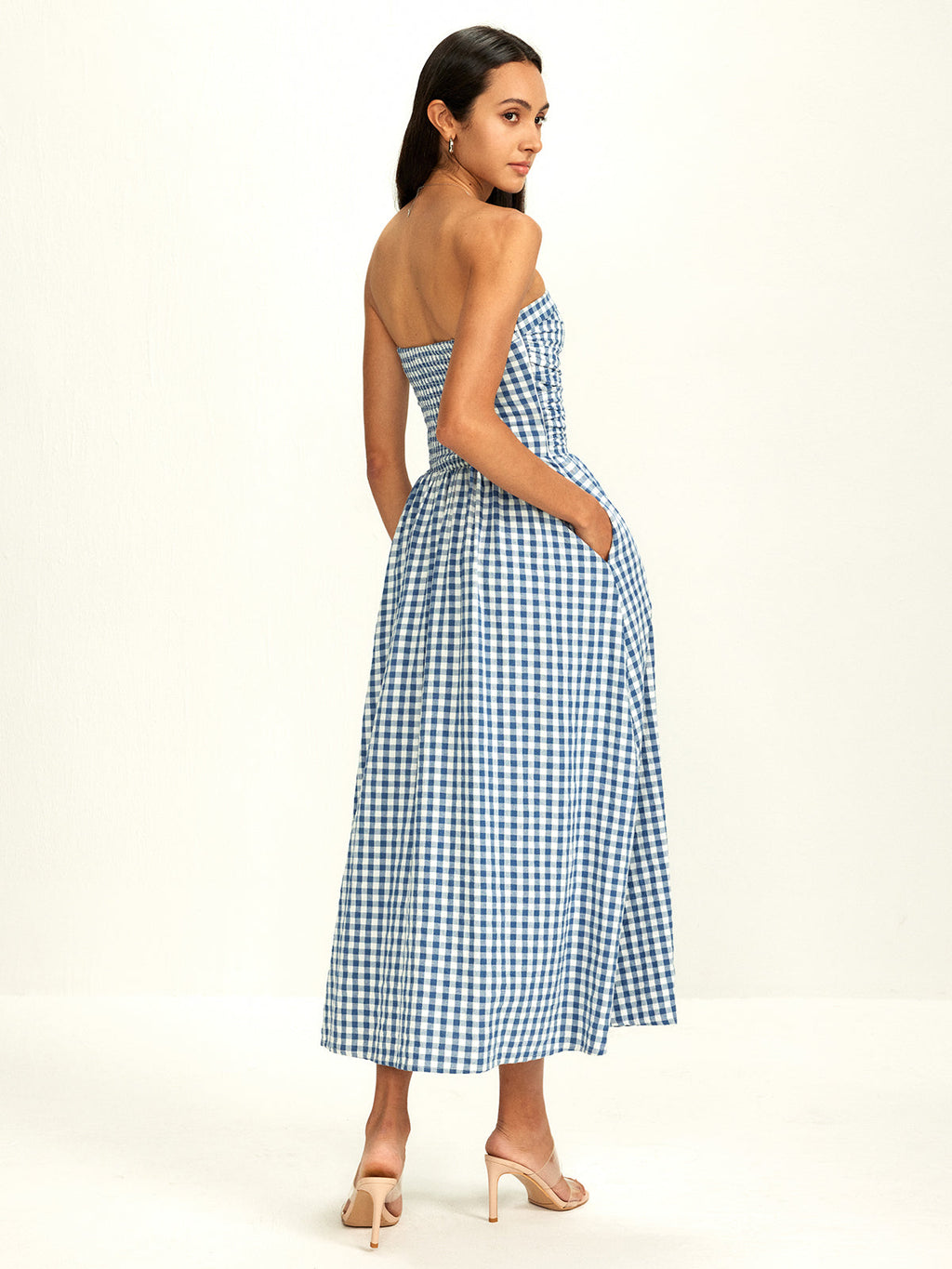 Pure Cotton Check Panel Tube Dress — Svelte Chic
