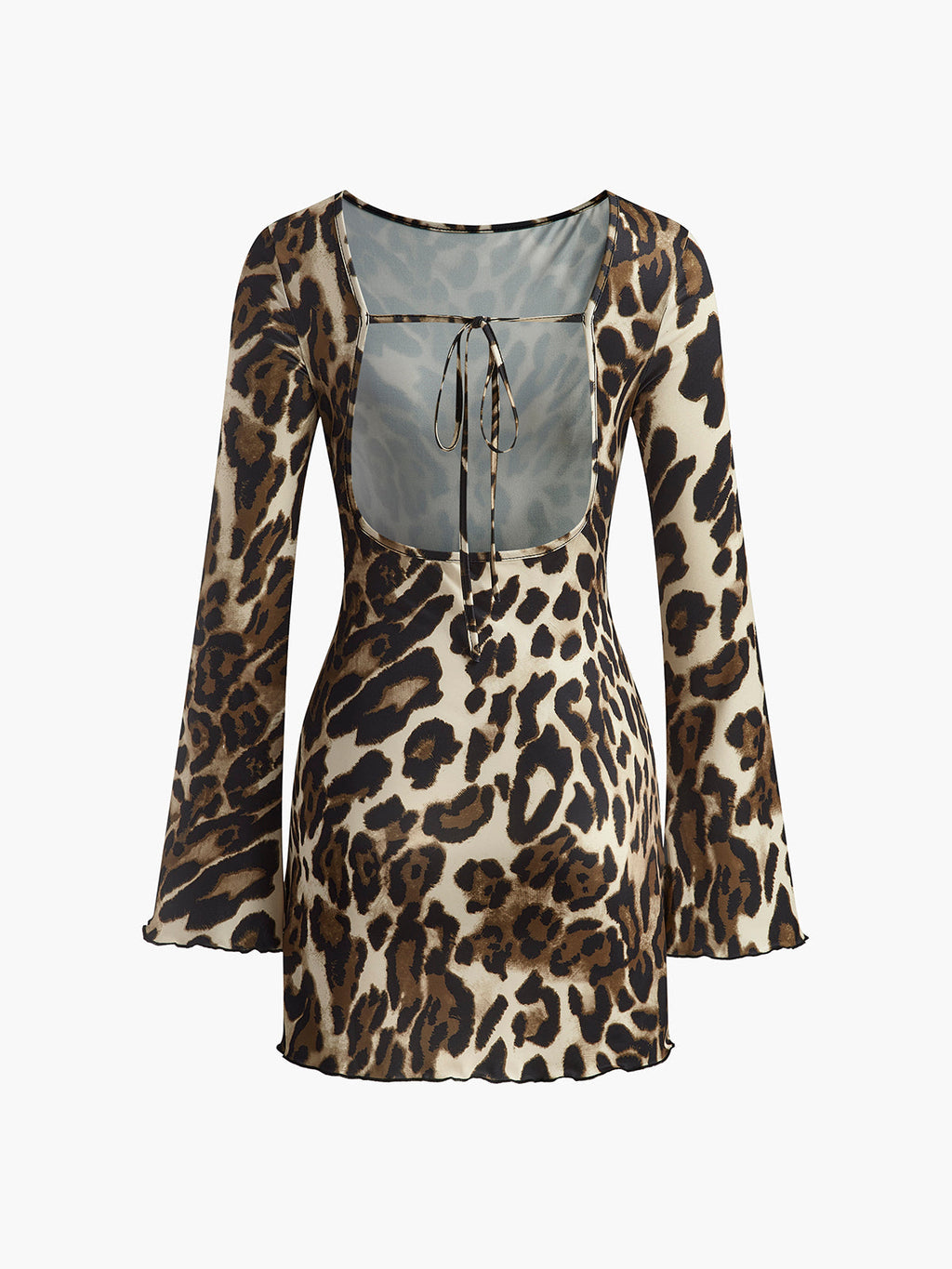 Leopard Print Open Back Tie Dress — Svelte Chic