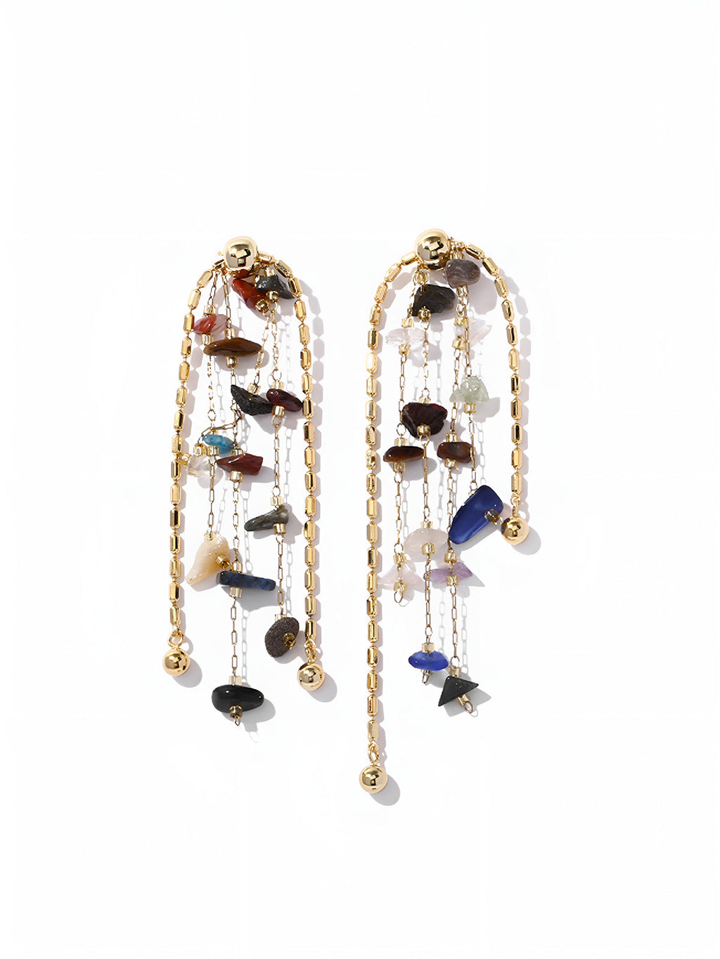 Natural Stone Tassel Earrings — Svelte Chic