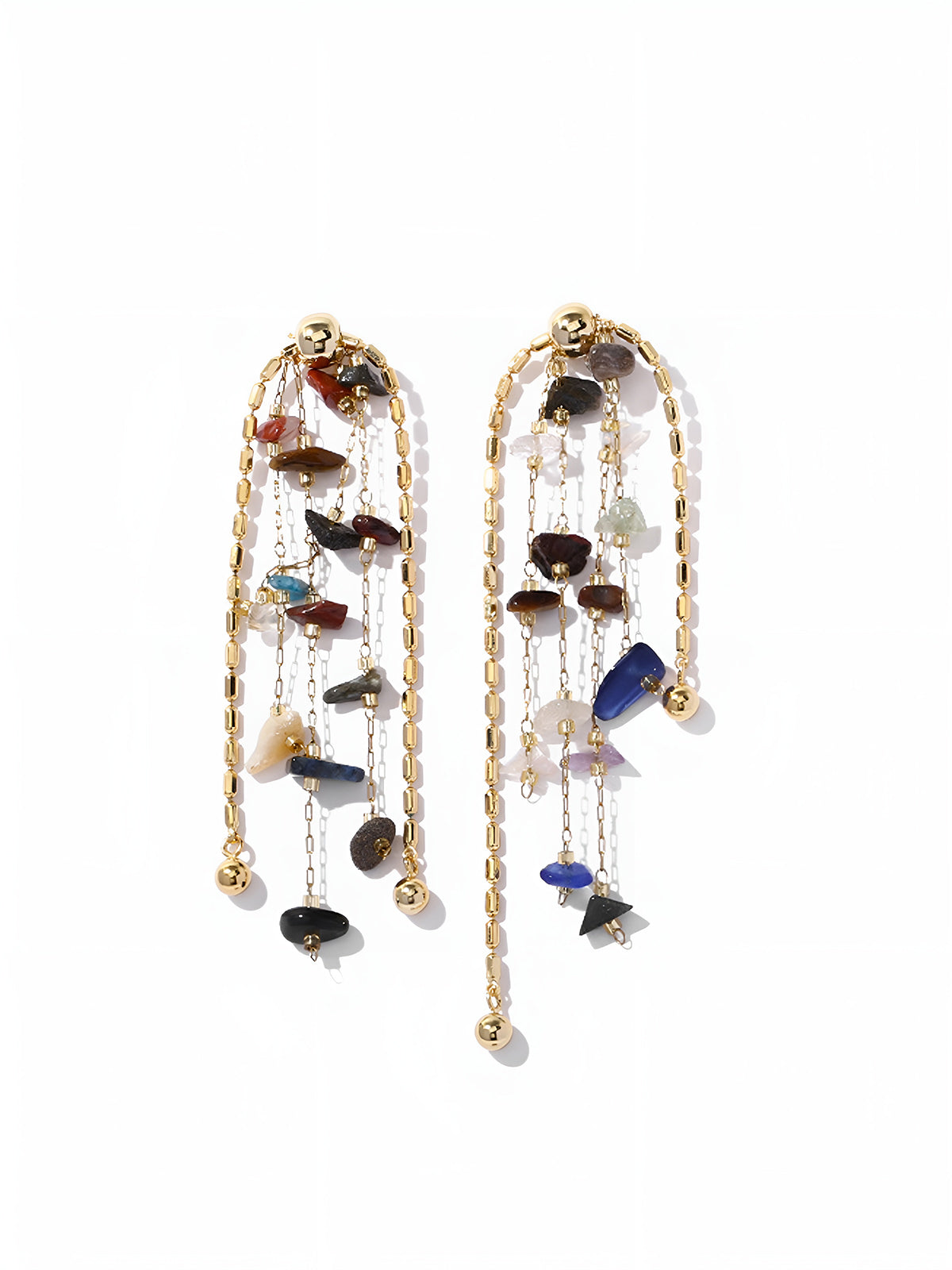 Natural Stone Tassel Earrings — Svelte Chic