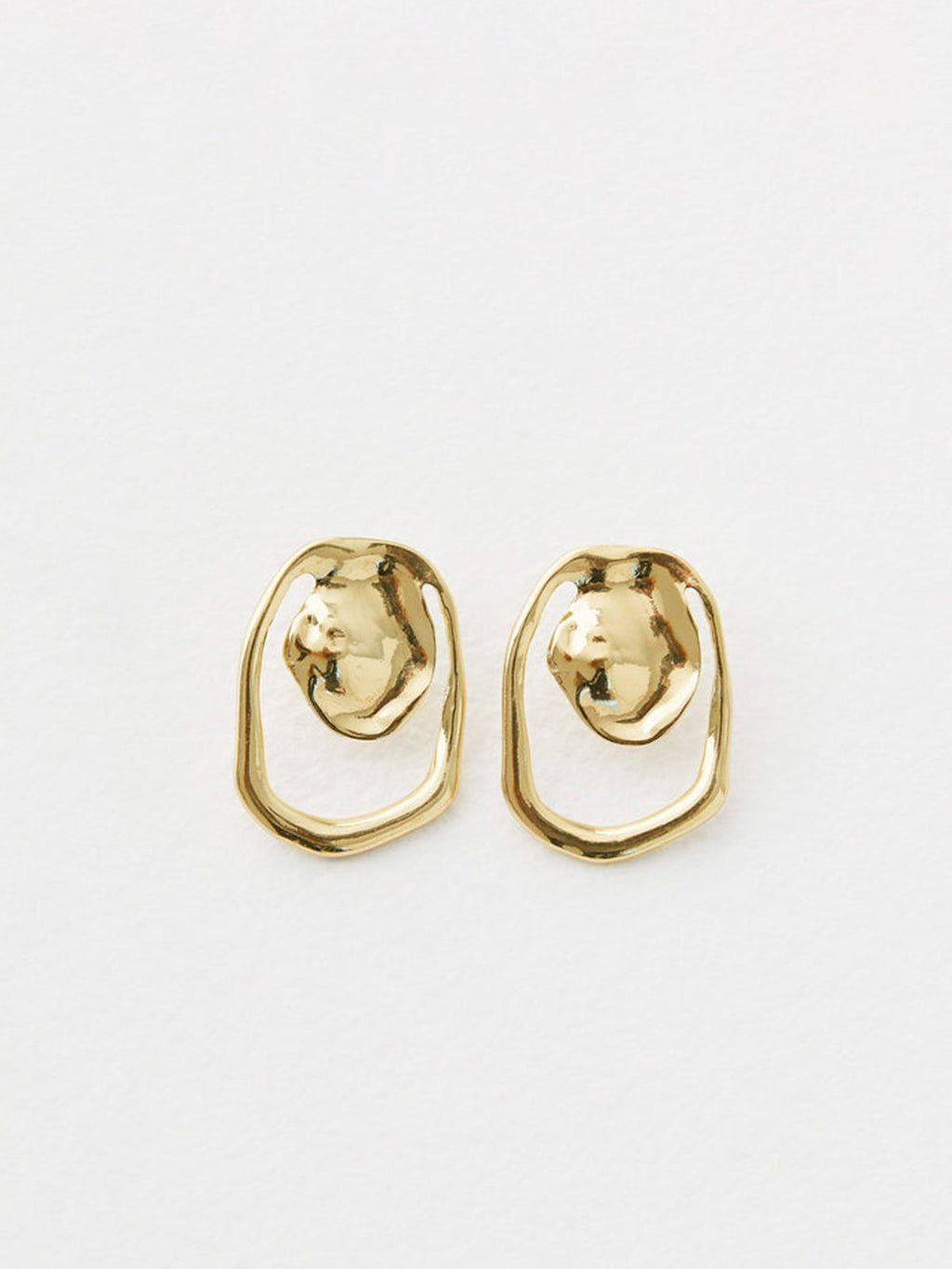 Stone Edge Earrings in Gold — Svelte Chic