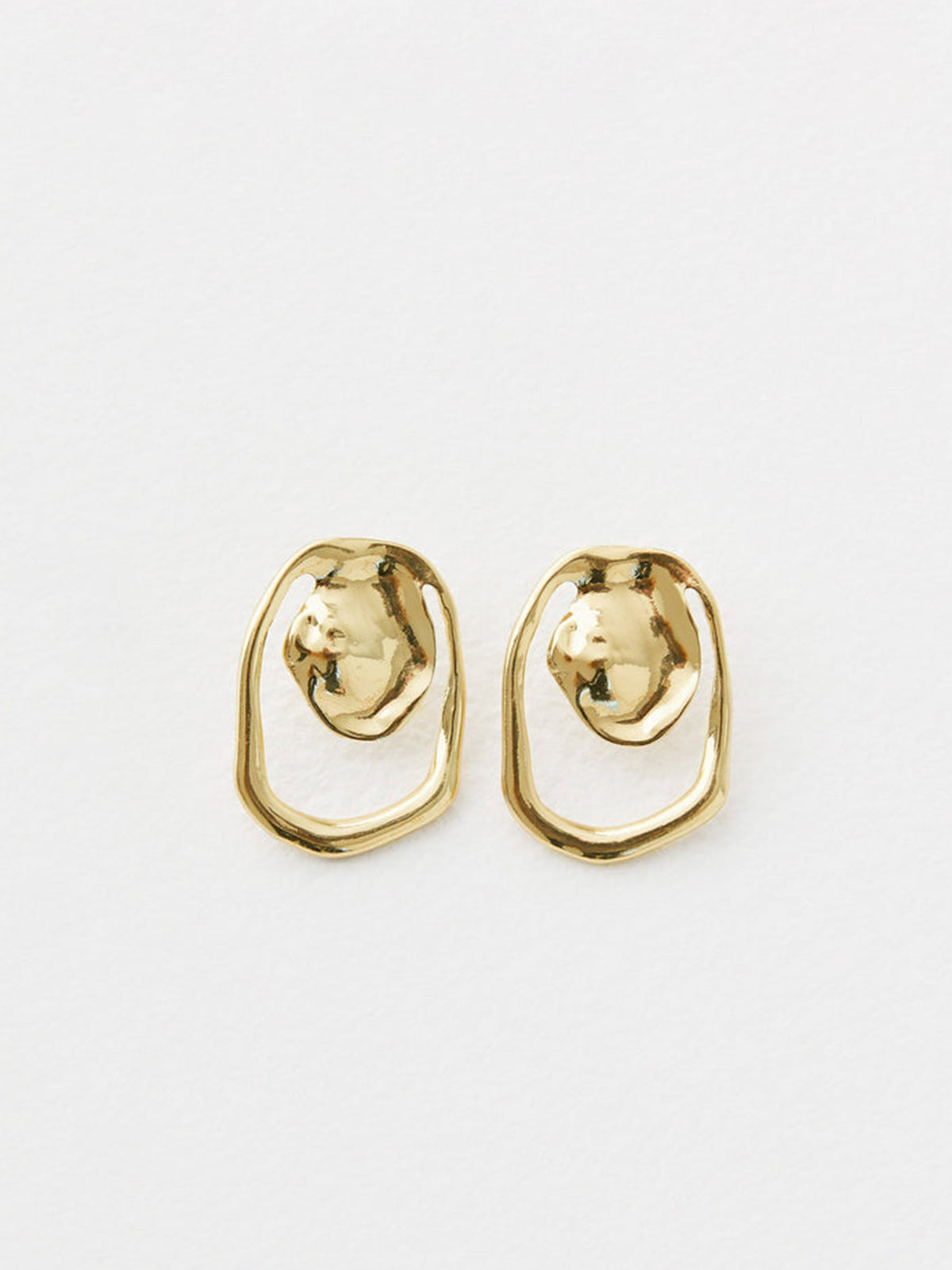 Stone Edge Earrings in Gold — Svelte Chic