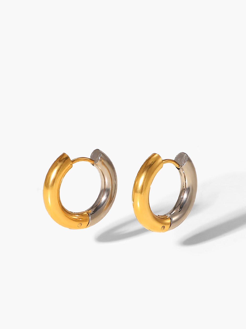 Two-Tone Spliced Hoop Earrings — Svelte Chic