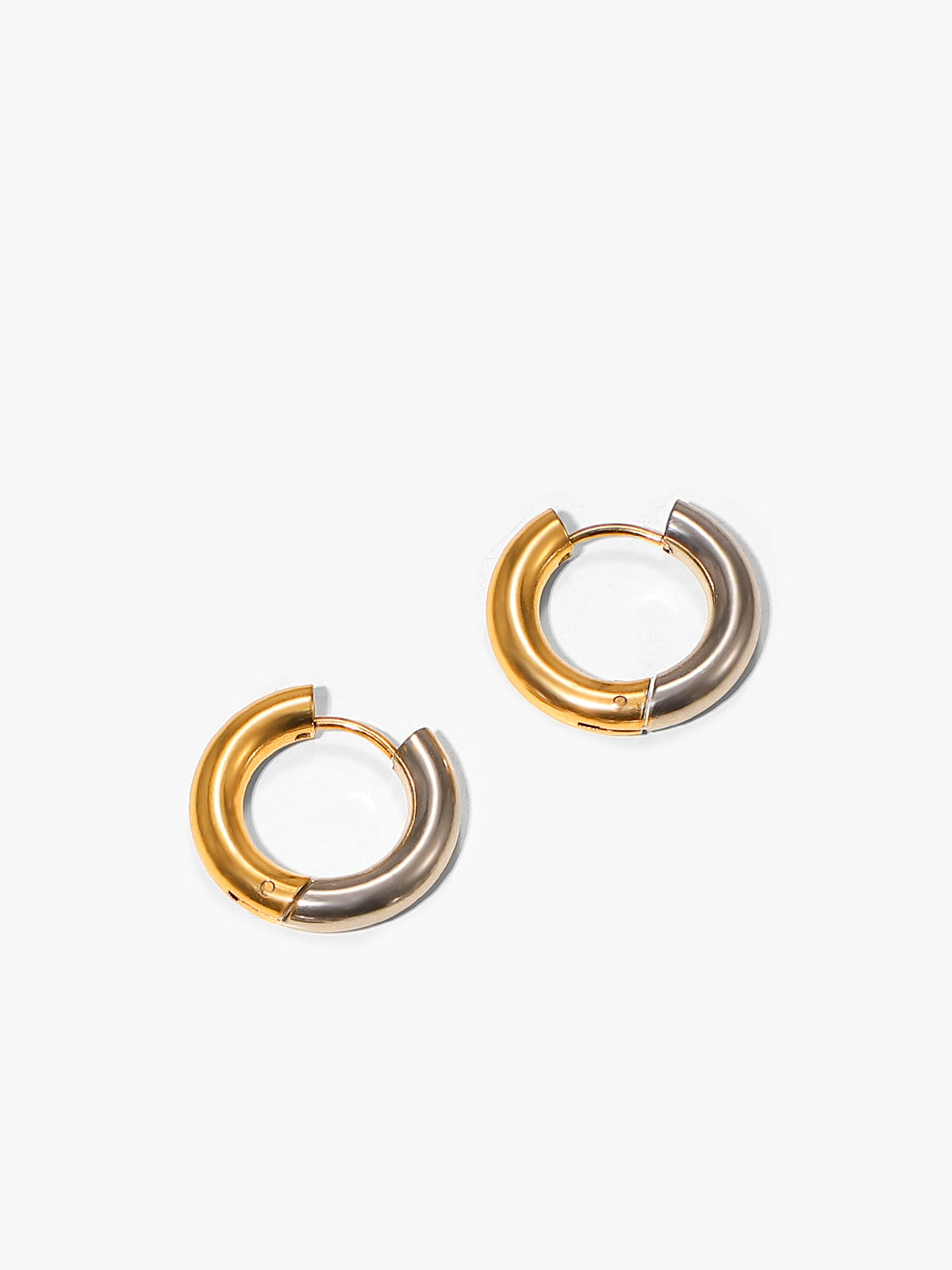 Two-Tone Spliced Hoop Earrings — Svelte Chic