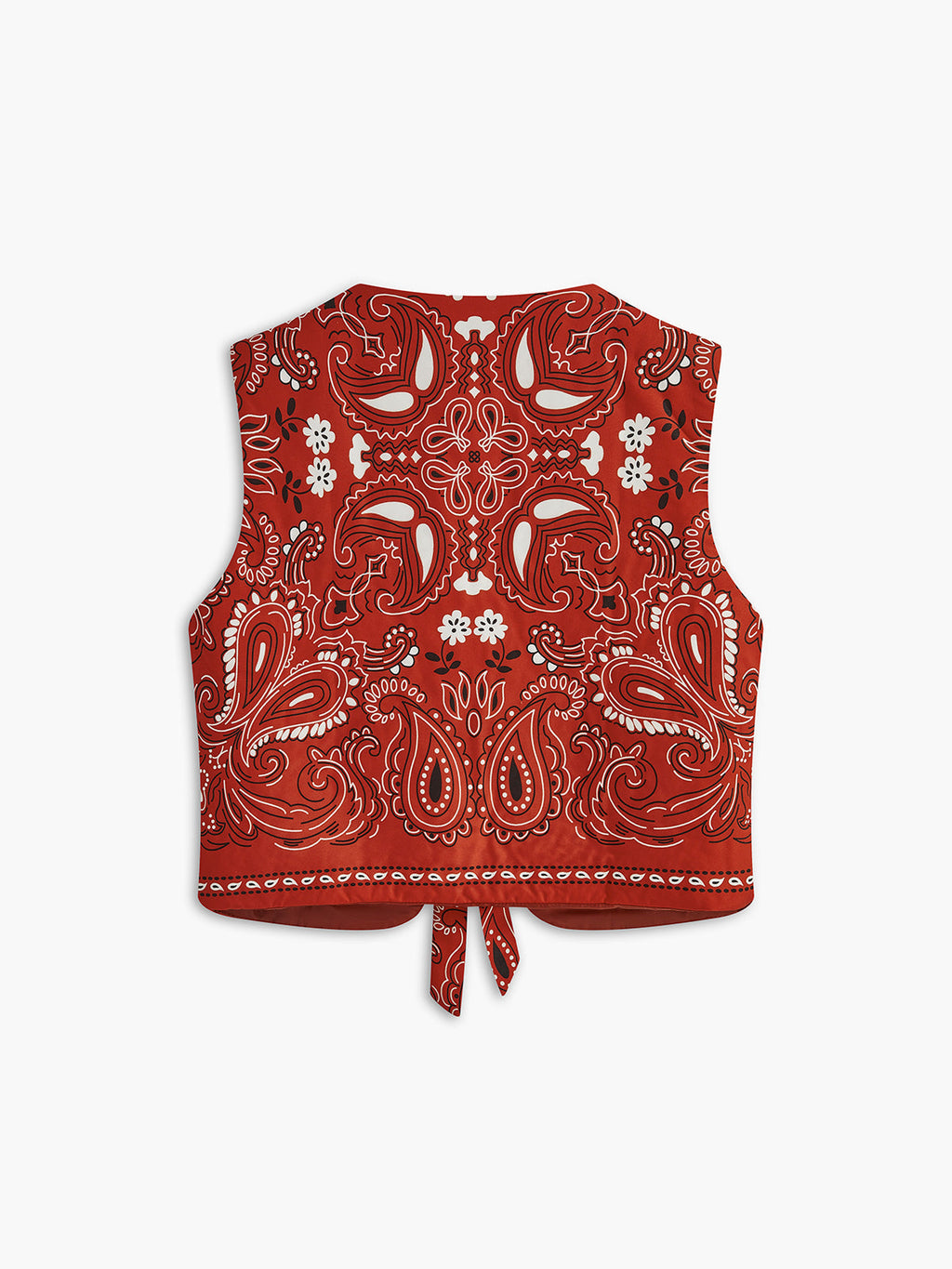 Paisley Print Tie Front Vest — Svelte Chic
