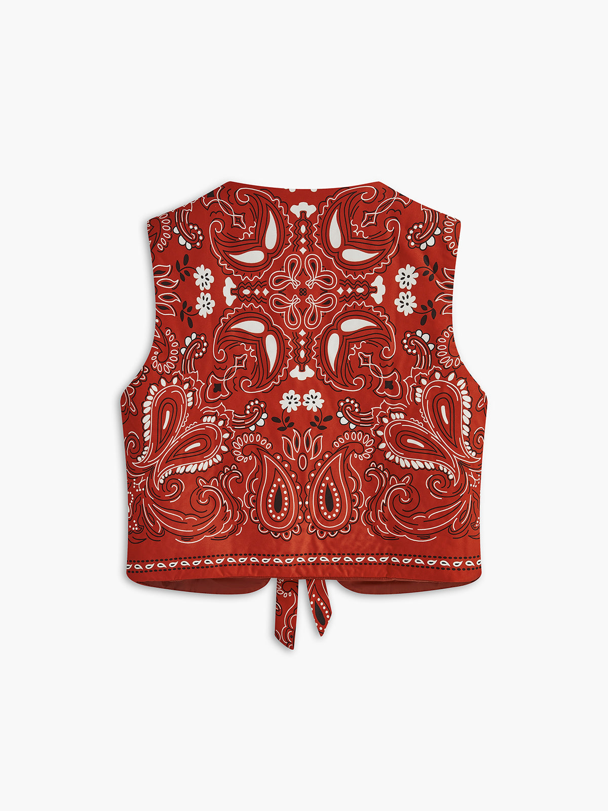 Paisley Print Tie Front Vest — Svelte Chic