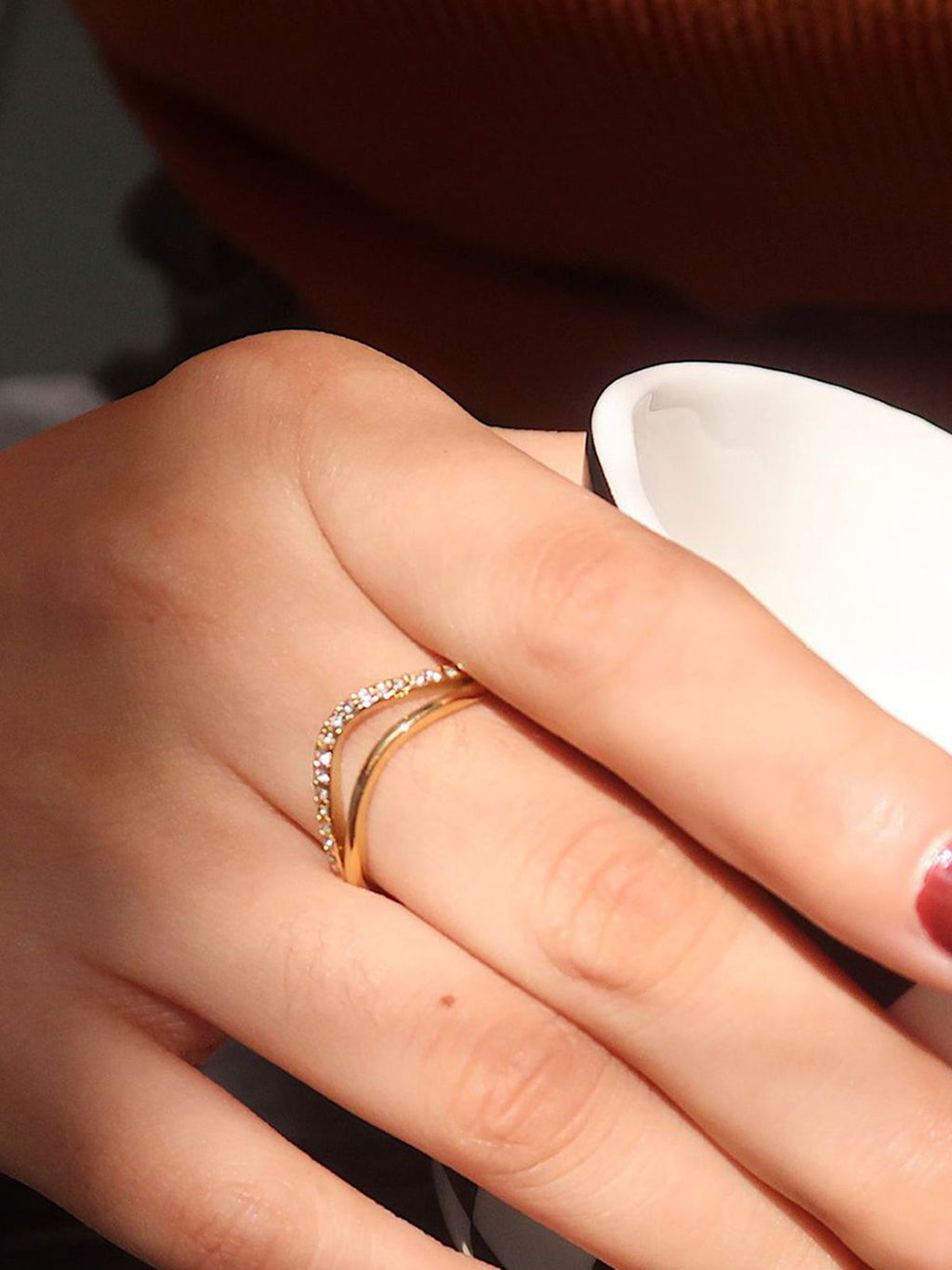 Diamanté Wave Ring — Svelte Chic