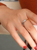 Two-Tone Glossy Hoop Ring in Gold — Svelte Chic
