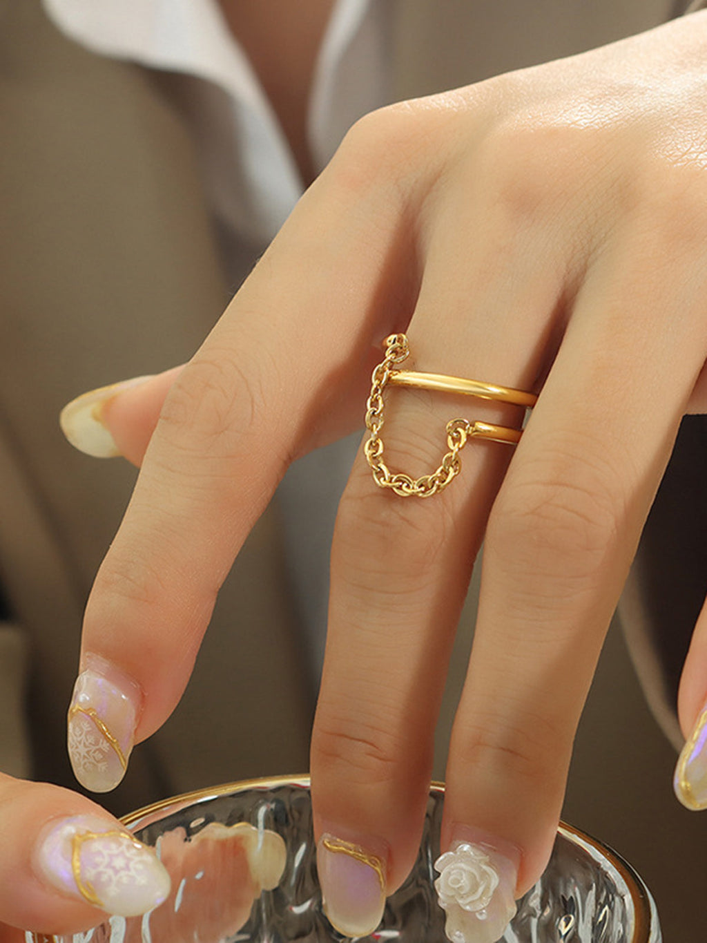 Double Layer Chain Ring — Svelte Chic