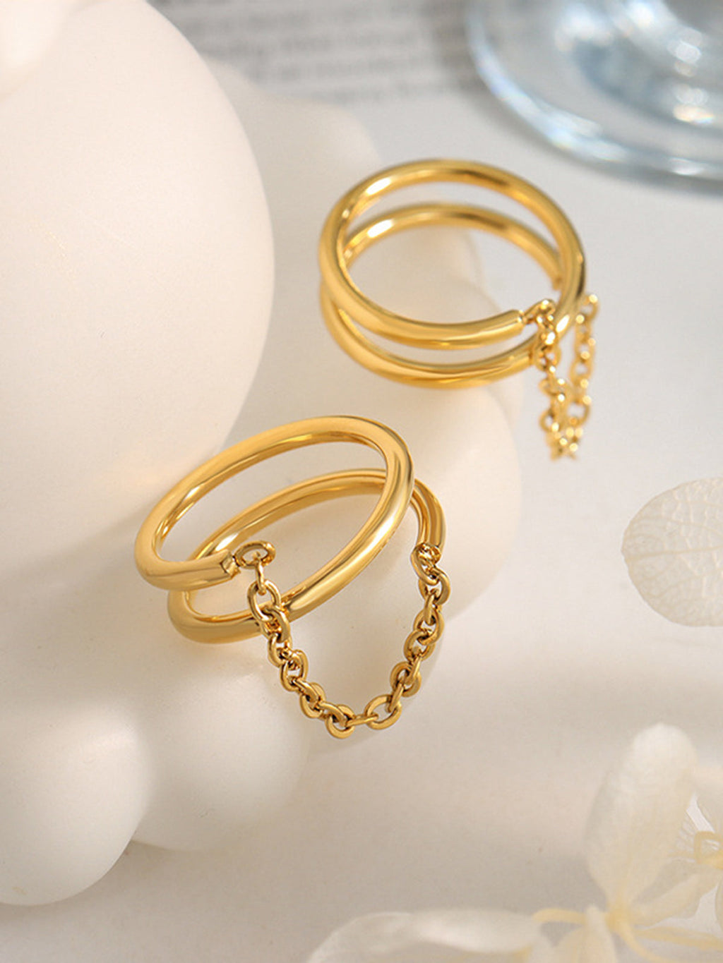 Double Layer Chain Ring — Svelte Chic