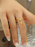 Double Layer Chain Ring in Gold — Svelte Chic