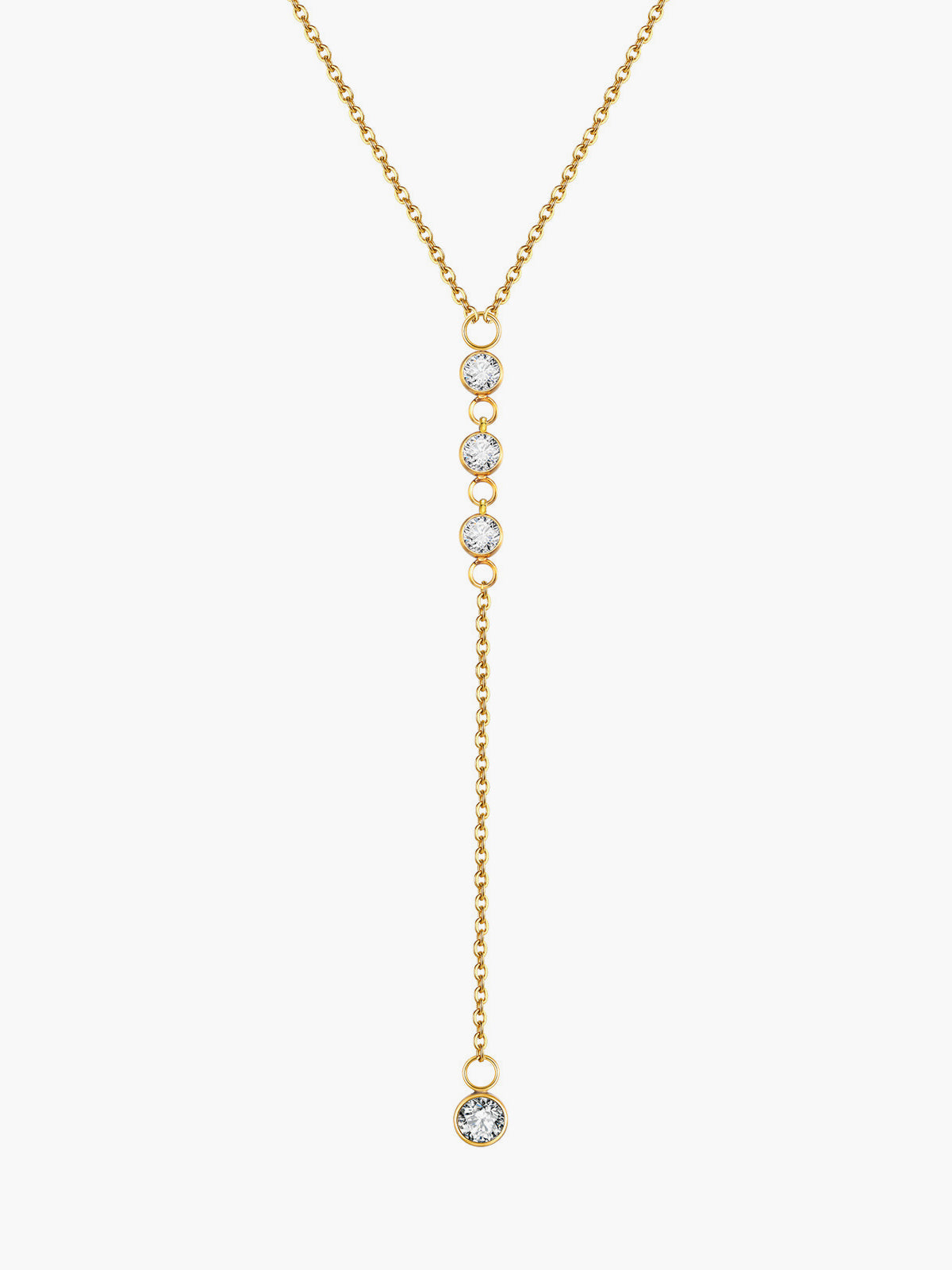 Rhinestone Lariat Drop Necklace — Svelte Chic