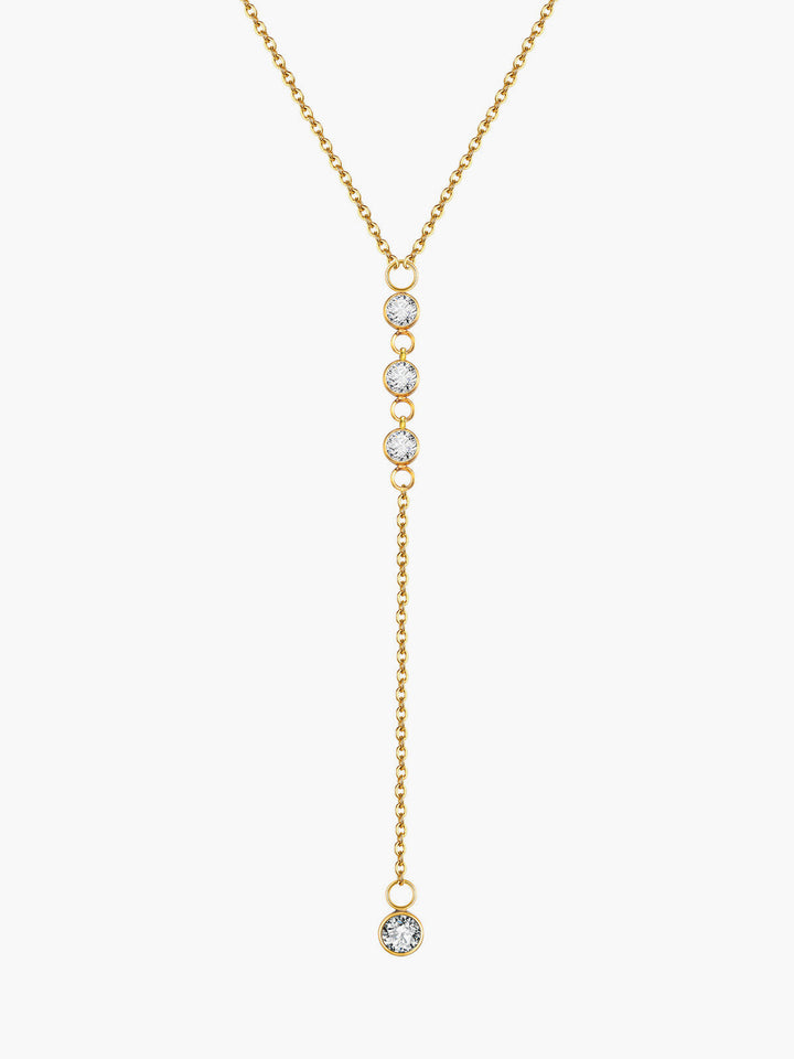 Rhinestone Lariat Damla Kolye