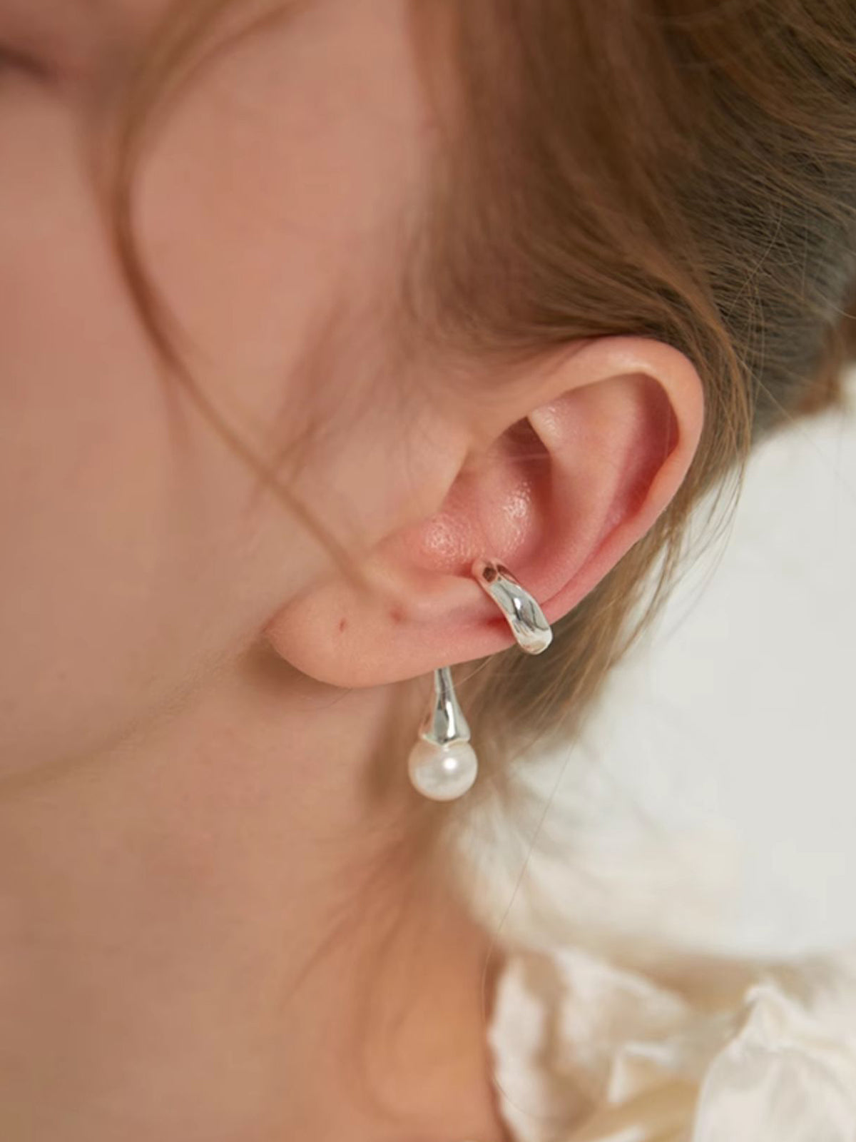 Pearl Drop Ear Cuff — Svelte Chic