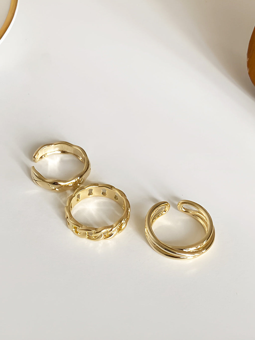 Twisted Hoop Ring Set, 3 Pieces — Svelte Chic