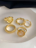 Hoop Ring Set, 5 Pieces in Gold — Svelte Chic