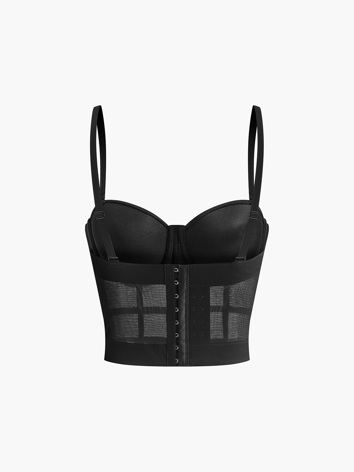 Mesh Sheer Piping Corset Top — Svelte Chic