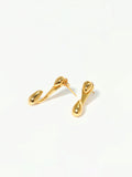 Double Water Drop Stud Earrings in Gold — Svelte Chic