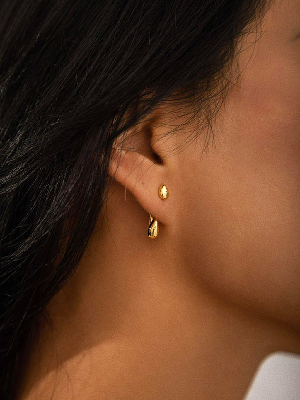Double Water Drop Stud Earrings — Svelte Chic