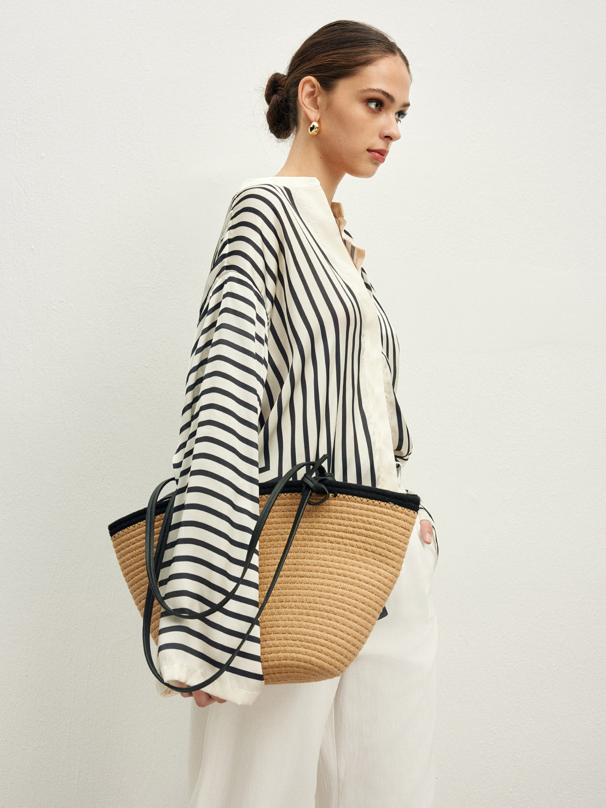 Satin Stripe Button Shirt — Svelte Chic