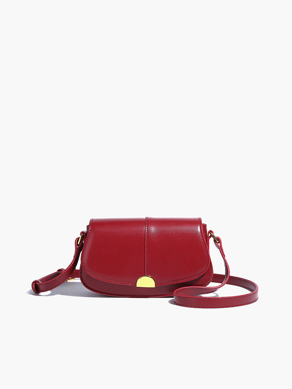 Soft Buckle Glossy Crossbody Bag in Red — Svelte Chic
