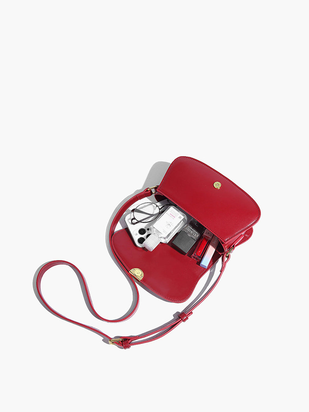Soft Buckle Glossy Crossbody Bag — Svelte Chic