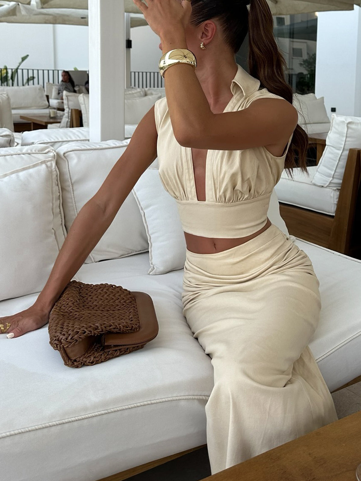 Ruffled Corset Midi Skirt Set — Svelte Chic