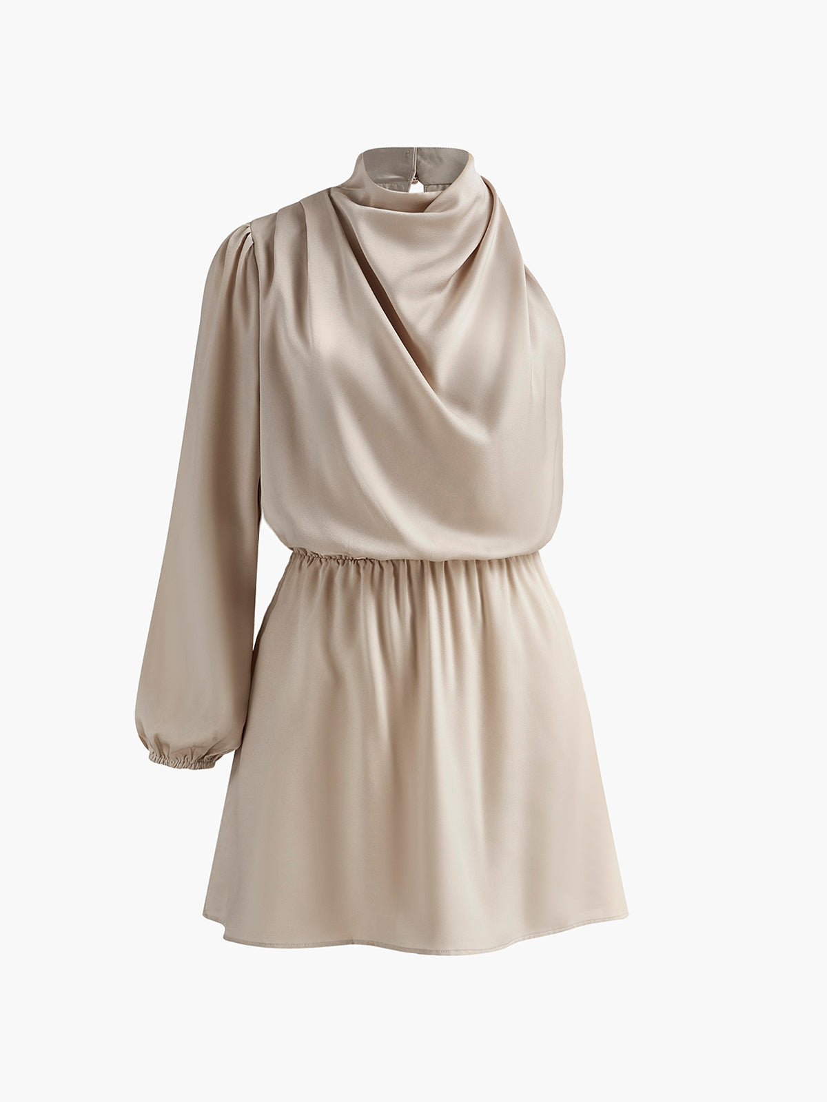 One Sleeve Pleated Draped Dress — Svelte Chic