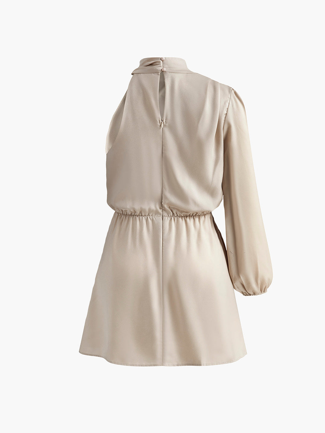 Плисирана драпирана вечерна рокля с един ръкав 