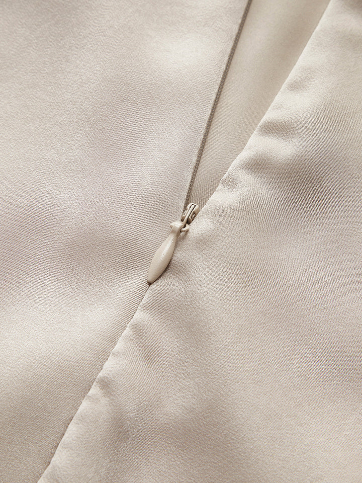 Плисирана драпирана вечерна рокля с един ръкав 