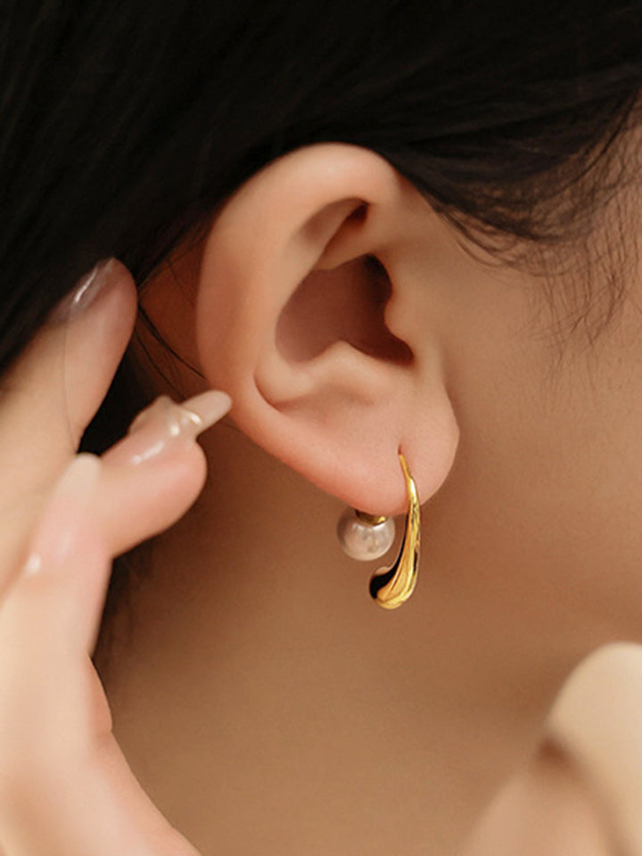 Перлени обеци във формата на фенер 