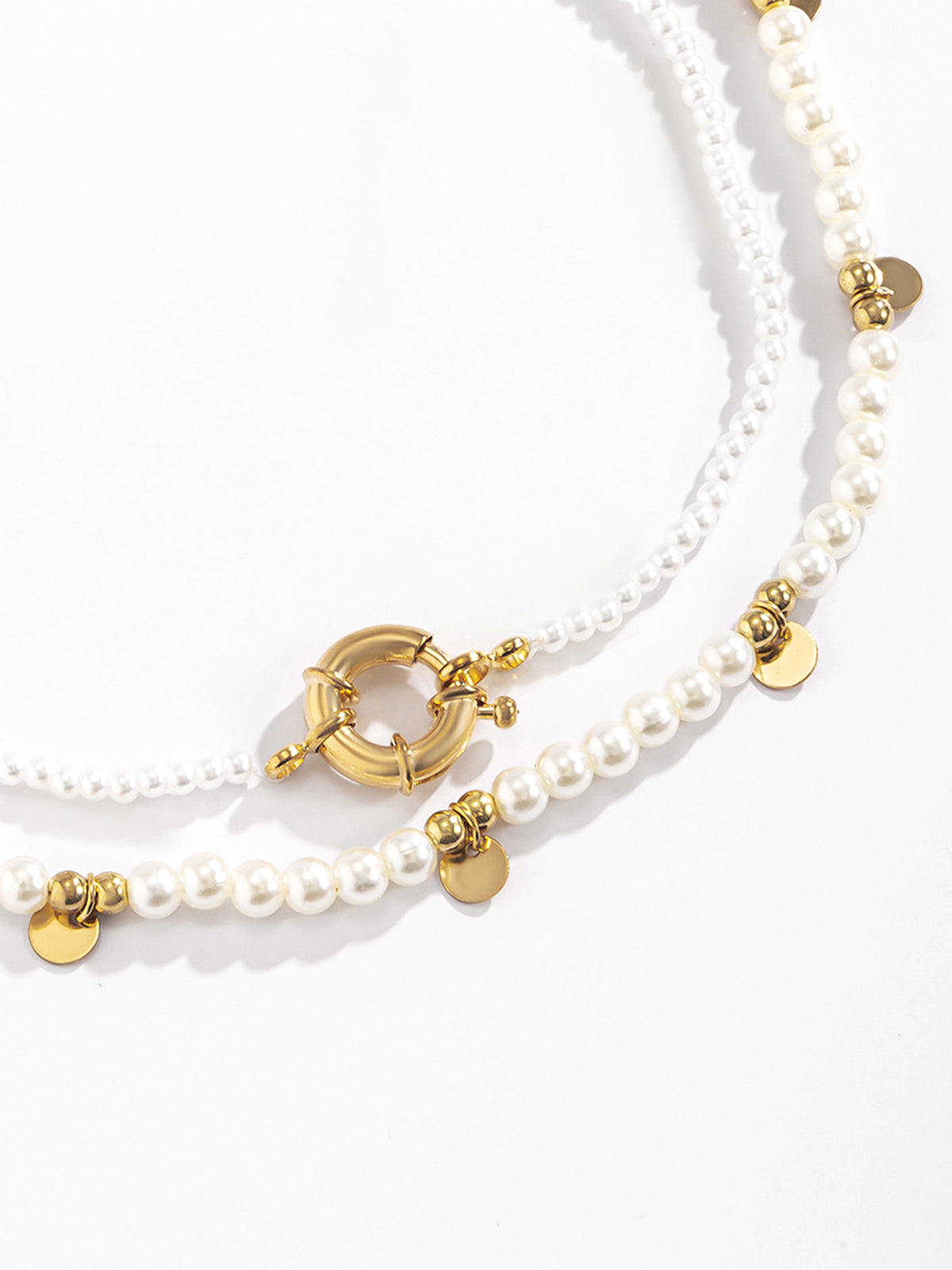 Pearl Beaded Hoop Necklace Set, 2 Pieces — Svelte Chic