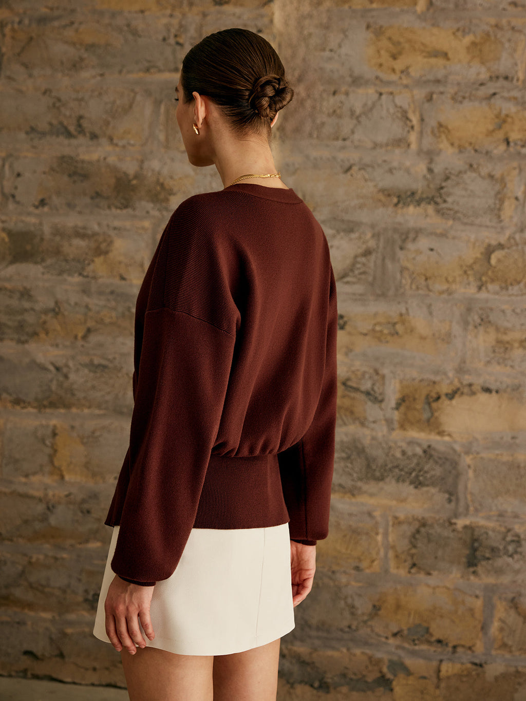 Gold Button Knit Cardigan — Svelte Chic