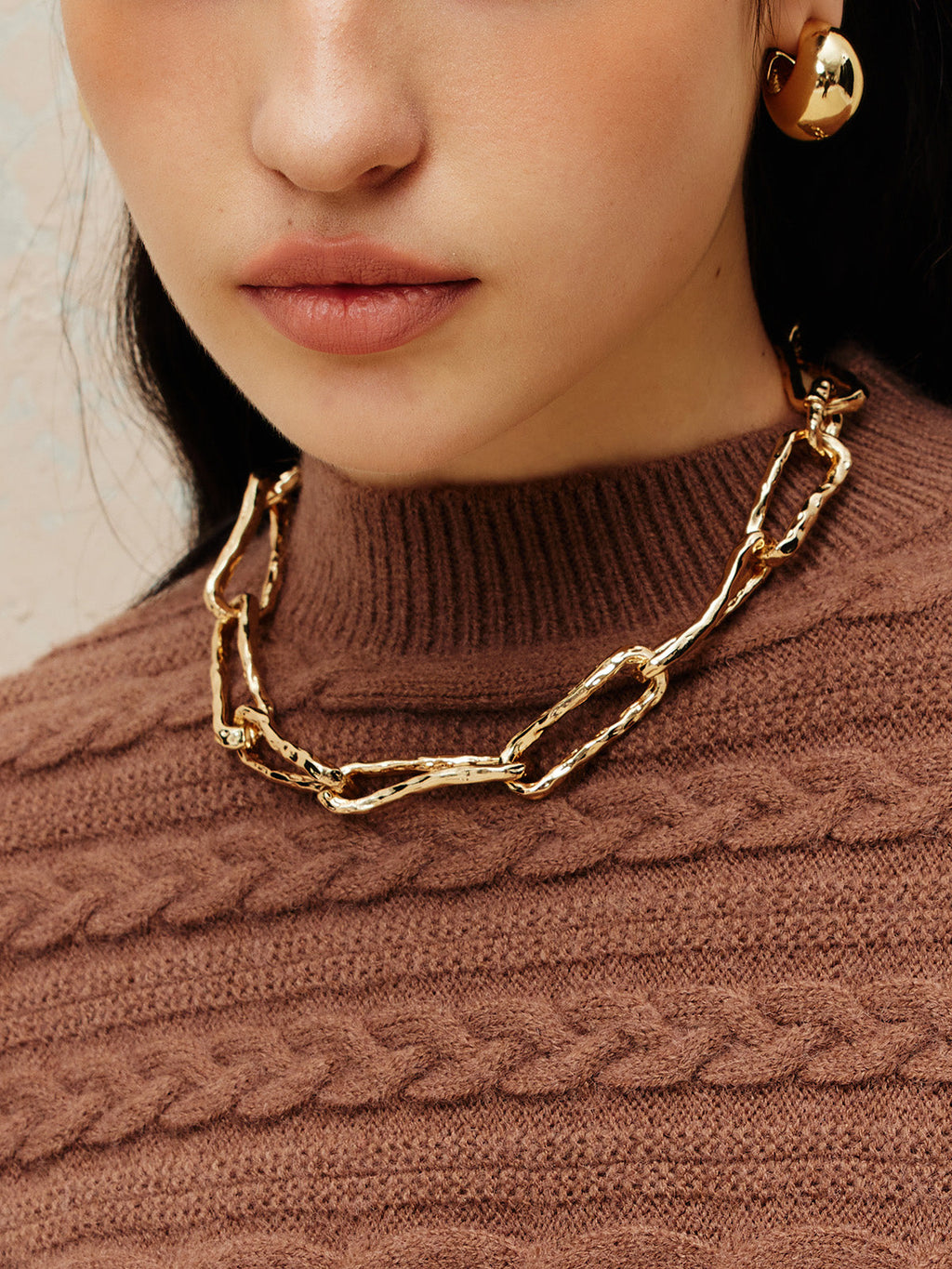 Chunky Chain Necklace, 43 cm in Gold — Svelte Chic