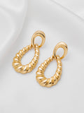 Twisted Doorknocker Drop Earrings in Gold — Svelte Chic