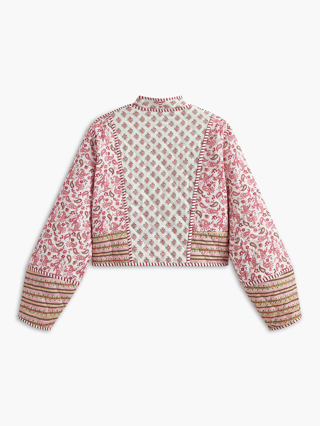 Двустранно зимно палто с флорални шарки 