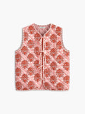Floral Print Tie Front Vest in Pink — Svelte Chic