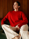 Minimalist Knit Sweater in Red — Svelte Chic