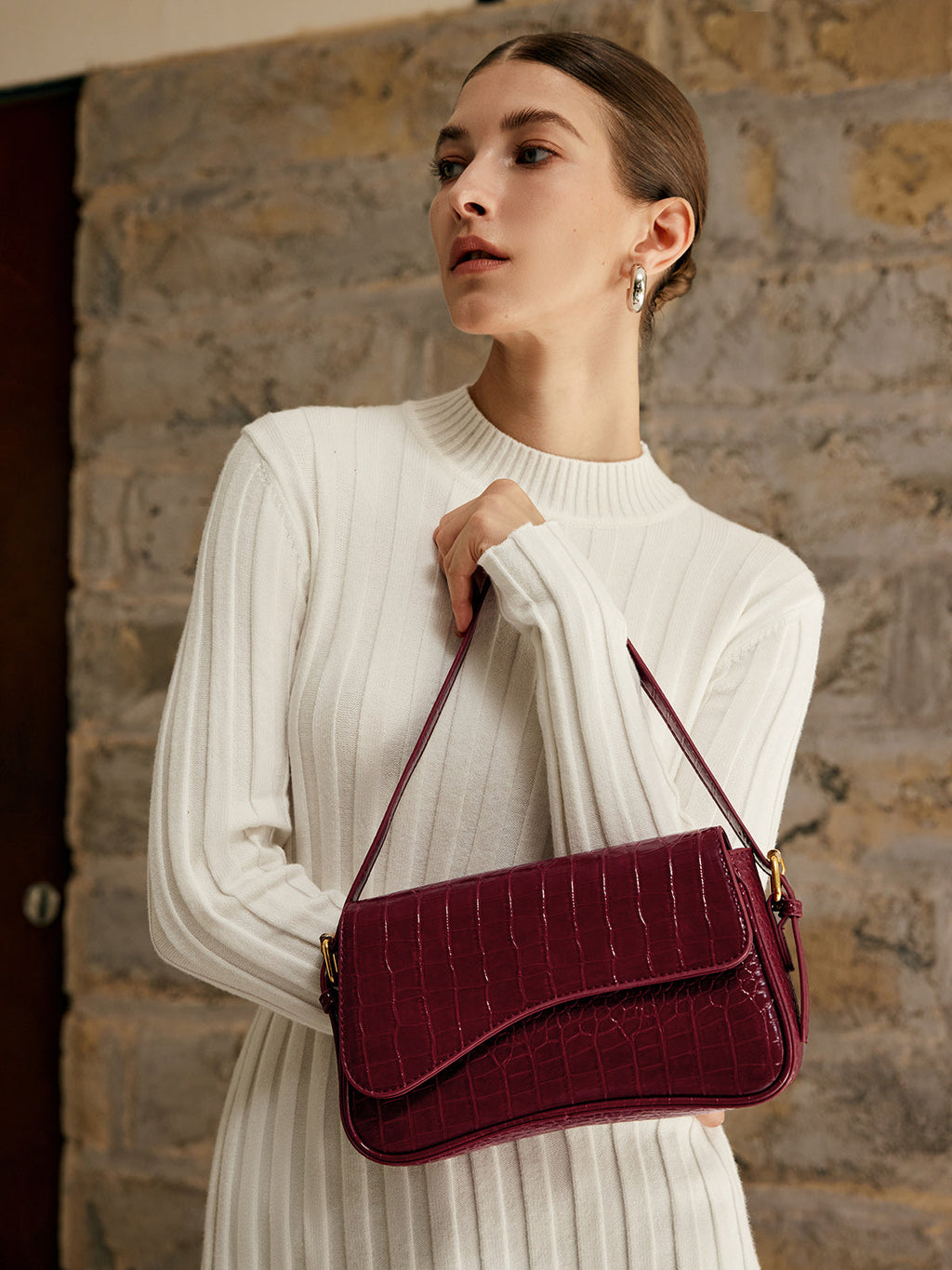 Buckle Check Underarm Bag — Svelte Chic