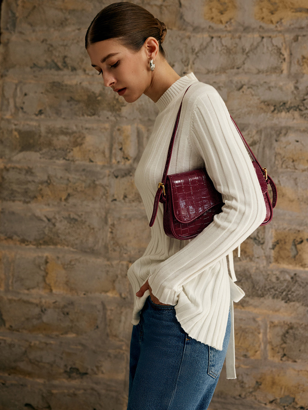 Buckle Check Underarm Bag — Svelte Chic