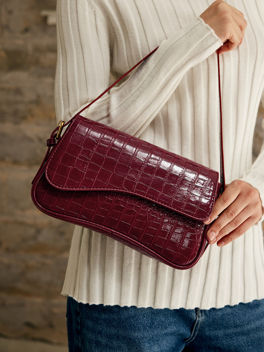 Buckle Check Underarm Bag — Svelte Chic