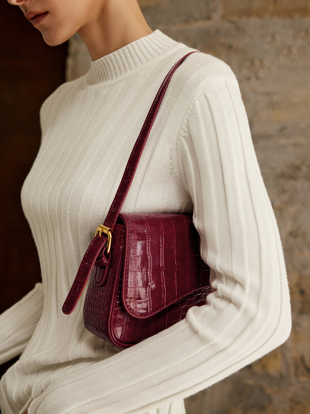 Buckle Check Underarm Bag — Svelte Chic