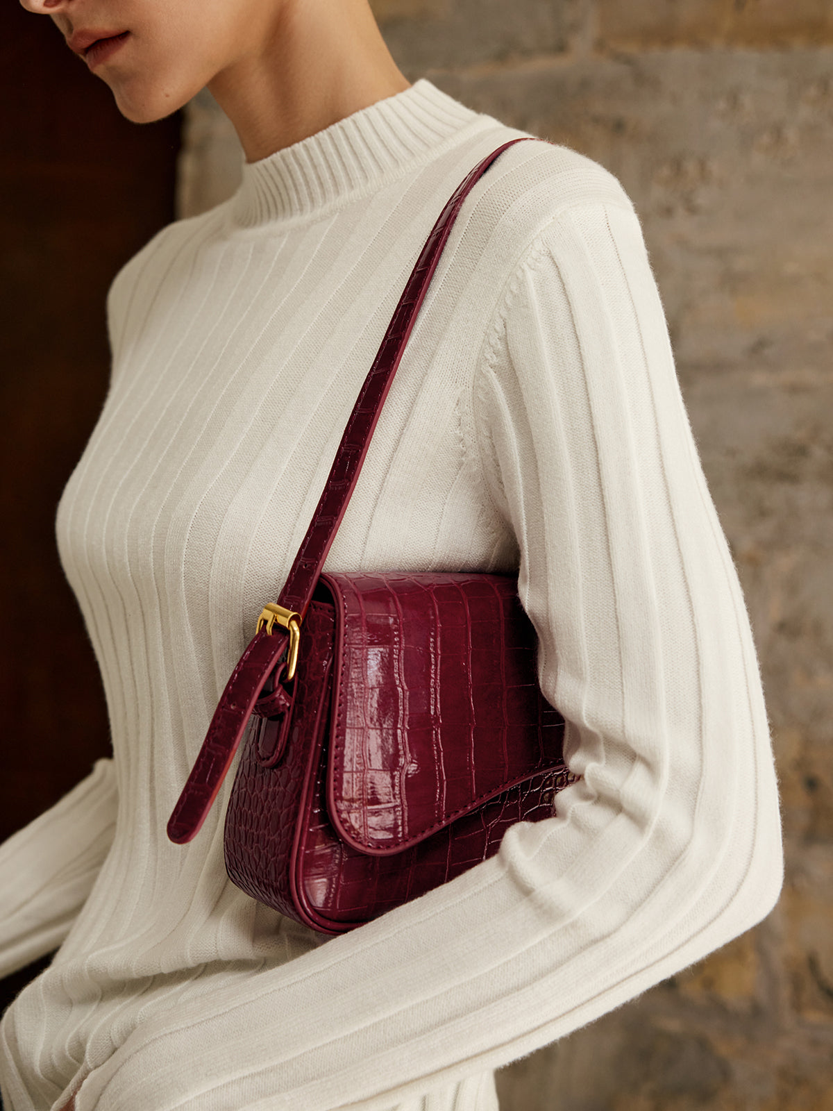 Buckle Check Underarm Bag — Svelte Chic