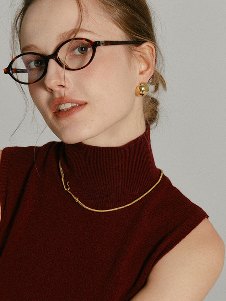 Златна колие със змийска верижка 