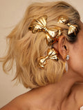 Gold Bow Hair Clip in Gold — Svelte Chic