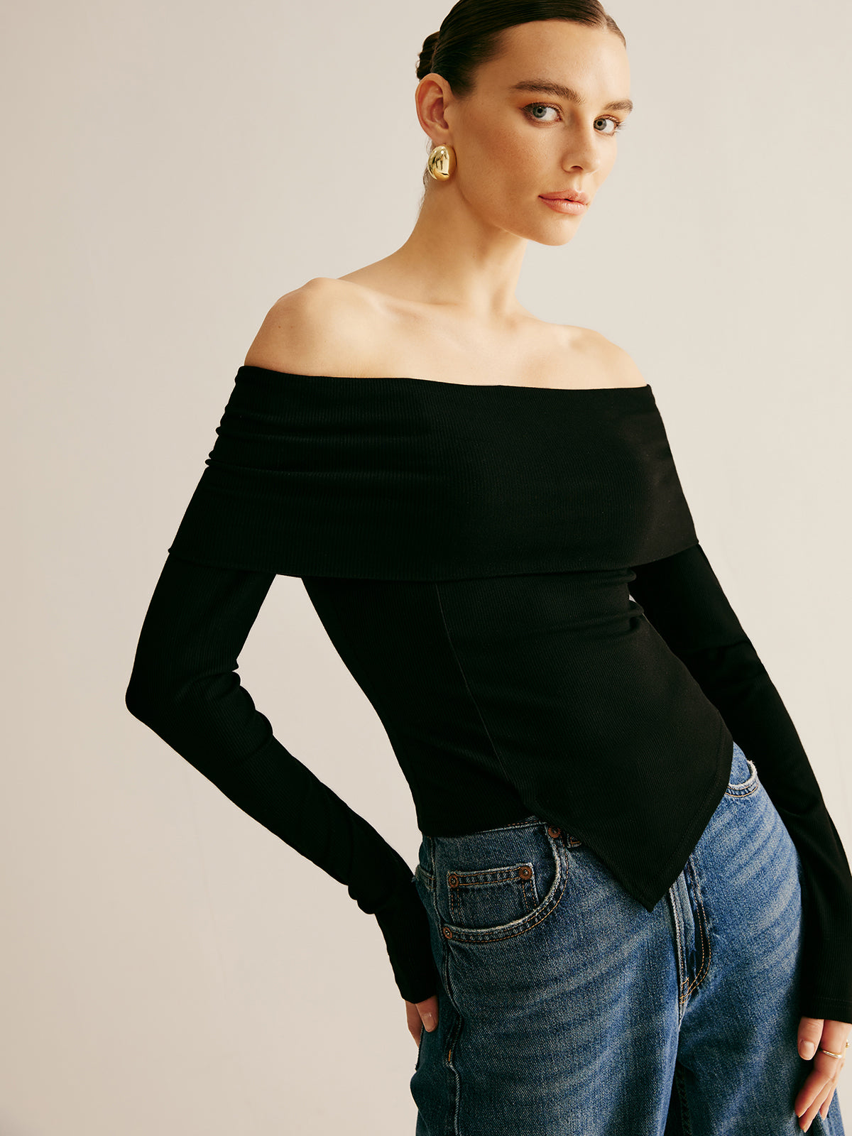 One Shoulder Asymmetric Blouse — Svelte Chic